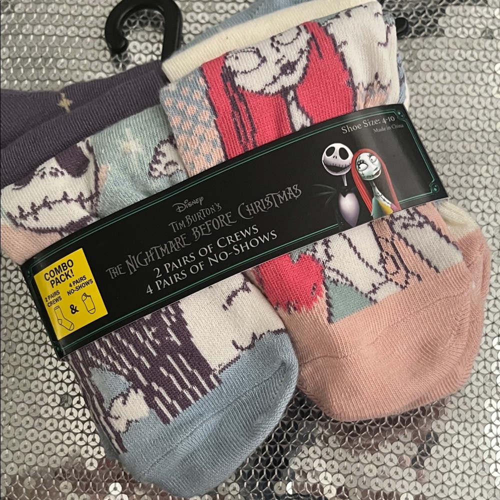 73# Disney The Nightmare Before Christmas Men's Socks Set - Pink and Blue